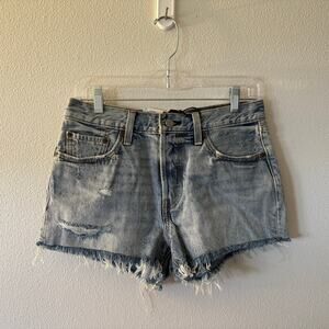 Levi’s 501 Women’s Light Blue Denim Button Fly Mid Rise Cutoff Shorts W 27 NWT